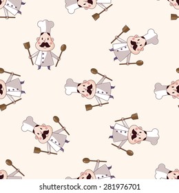 chef , cartoon seamless pattern background