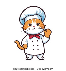 Chef Cat Mascot Logo Design. Fun and playful cartoon mascot perfect for culinary, food-related business and brands