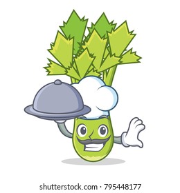 Chef celery mascot cartoon style