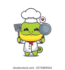 chef chameleon mascot cartoon character.
chef animal cartoon vector illustration suitable for for poster, brochure, web, mascot, sticker, logo, icon, etc.