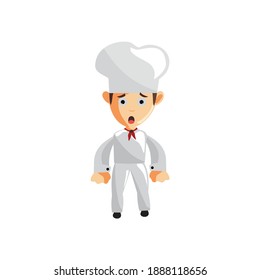 Creación de caracteres del chef Plantilla de ilustración Pose aislado