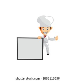 Chef character creation Illustration Template Pose With Blank Board