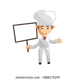 Chef character creation Illustration Template Pose Hold Blank Board