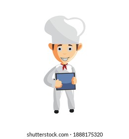 Chef character creation Illustration Template Pose Tablet