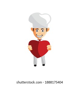 Chef character creation Illustration Template Pose take Love