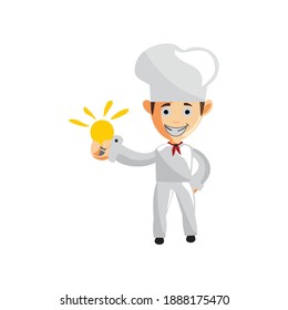 Creación de caracteres del chef Plantilla de ilustración Bombilla de retención de presión