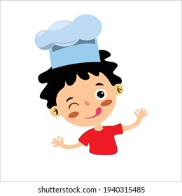 personaje de chef adorable. dibujos animados de un chef lindo.personaje sonriente