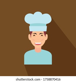 Icono vector de diseño de caracteres de Chef plano