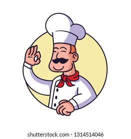 chef character illustration. Business Mascot Logo - Vector