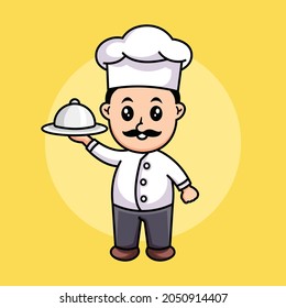 Chef-Logo-Design-Vorlage für Restaurant-Symbol oder Maskottchen.