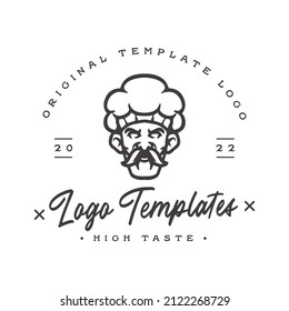 chef character logo. logo template vector.