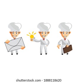 Chef character Outfit creation Illustration Template Pose Set