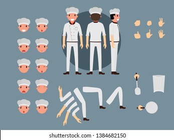 Chef Character set vector design doing different gestures