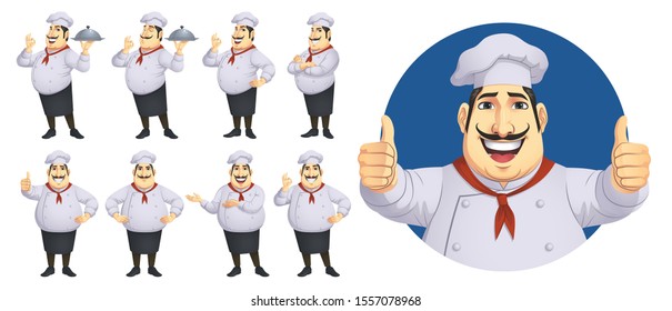 Chef Character Set, Vector EPS 10