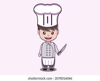Chef character vector cartoon iocn illustration 