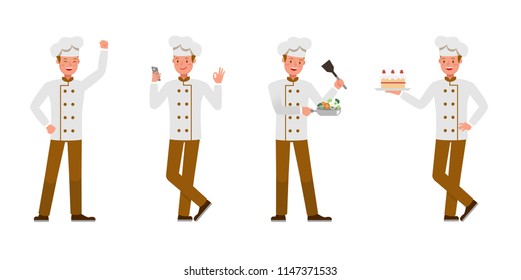 Chef character vector design 