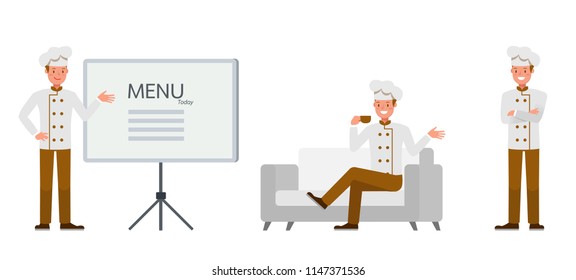 Chef character vector design 