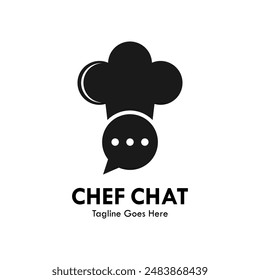 Chef chat diseño logo Plantilla ilustración