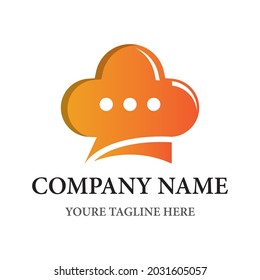 Chef chat vector logo template design