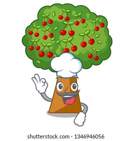 Chef cherry tree isolated in the mascot