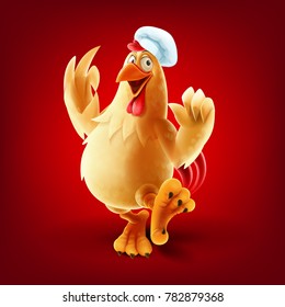 chef chicken vector