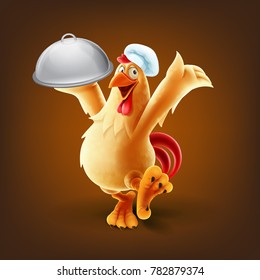 chef chicken vector