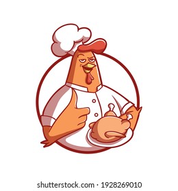 chef chicken vector mascot in cartoon style. can be used as a logo, brand, sticker, mascot