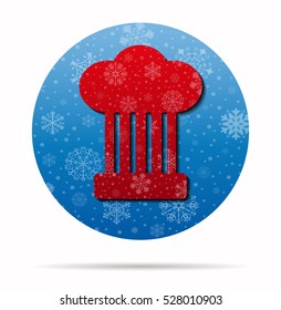 chef christmas icon in circle