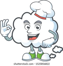 Chef cloud bubble with cartoon character style