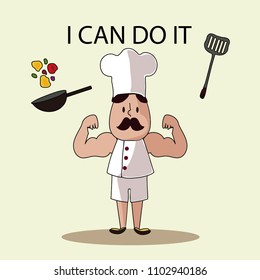 Chef and coach bodybuilding,Vector illustration
