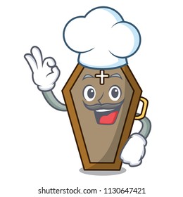 Chef coffin character cartoon style vector illustration