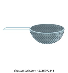 Chef colander icon cartoon vector. Sieve pasta. Water boil