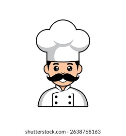 A chef cook or baker cartoon character mascot on white background