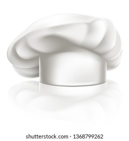 A chef cook or baker uniform white hat graphic