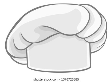 A chef cook or baker uniform white hat graphic