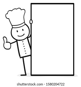 chef cook with a blank menu for self labeling