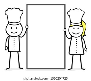 chef cook with a blank menu for self labeling
