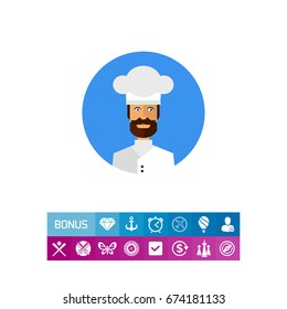 Chef in Cook Cap Icon