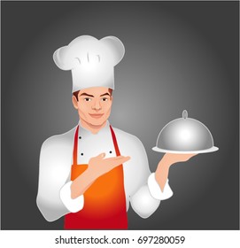 Chef cook cartoon on white background