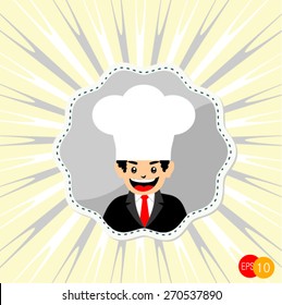 chef cook, cartoon vector illustration