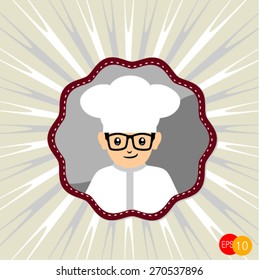 chef cook, cartoon vector illustration