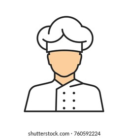 Chef cook color icon. Kitchen worker. Isolated vector illustration