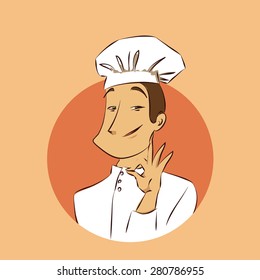 Chef. Cook delicious. vector illustration