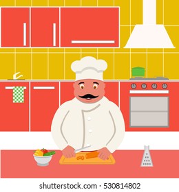 chef  cook, flat style