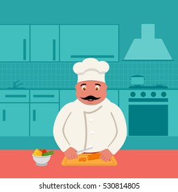 chef  cook, flat style