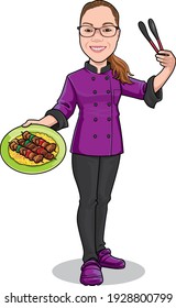 Chef + Cook + Food in a Vector Image