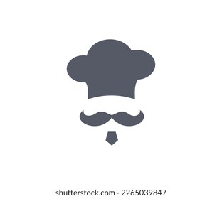 Chef cook, chef hat logo design. Chef style brand mustache. Food, meal, restaurant and catering, food concept vector design and illustration.