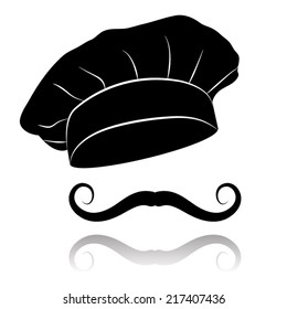 Chef and cook hats set isolated with shadow