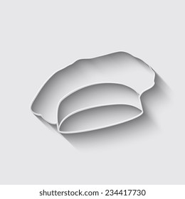 Chef and cook hats set isolated with shadow on a grey background