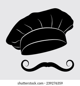 Chef and cook hats set isolated  on a grey background